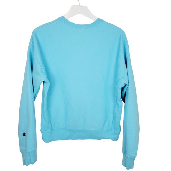 Champion Reverse Weave Turquoise Aqua Long Sleeve Sweatshirt - Size M - Picture 2 of 5